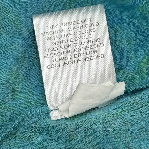 Unity World Wear Women’s Blue Green Studded Patterned Top Medium Flutter Sleeve - Picture 11 of 15